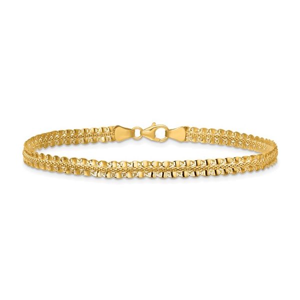 Leslie's 14kt Gold Textured Bracelet Image 2 Elgin's Fine Jewelry Baton Rouge, LA