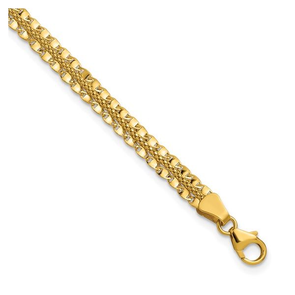 Leslie's 14kt Gold Textured Bracelet Elgin's Fine Jewelry Baton Rouge, LA