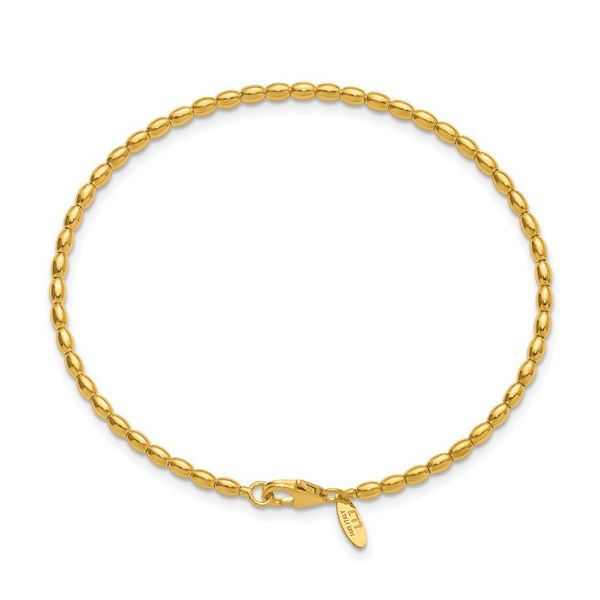 Leslie's 14kt Gold Beaded Flexible Bangle Image 2 Elgin's Fine Jewelry Baton Rouge, LA