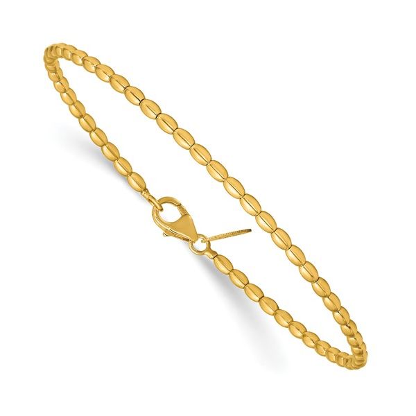 Leslie's 14kt Gold Beaded Flexible Bangle Elgin's Fine Jewelry Baton Rouge, LA
