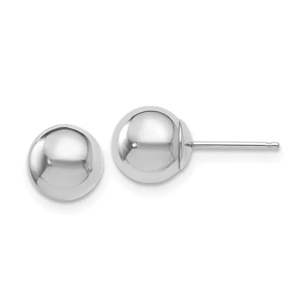 Leslie's 14K White Gold 7mm Ball Earrings Elgin's Fine Jewelry Baton Rouge, LA