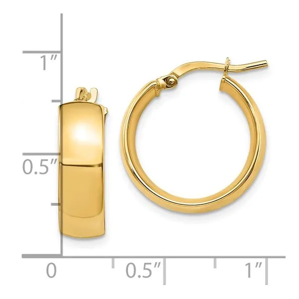 14K Yellow Gold Hoop Earrings Image 3 Elgin's Fine Jewelry Baton Rouge, LA