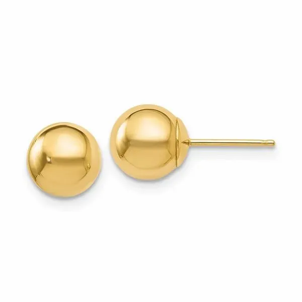 Leslie's 14K Yellow Gold 7mm Ball Earrings Elgin's Fine Jewelry Baton Rouge, LA