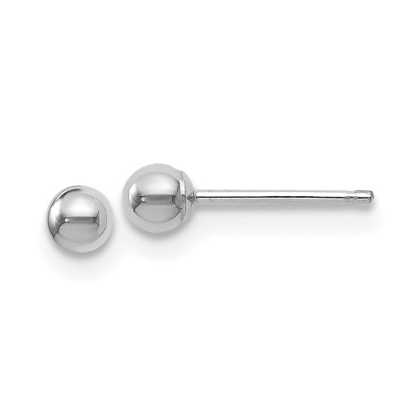 Leslie's 14K White Gold 4mm Ball Earrings Elgin's Fine Jewelry Baton Rouge, LA