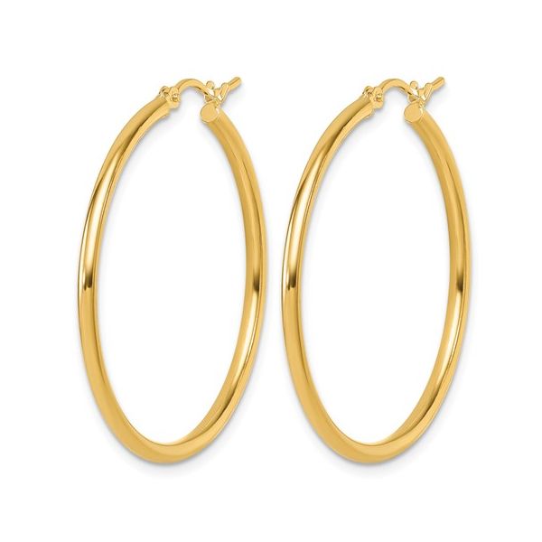 Leslie's 14kt Gold Hoop Earrings Image 2 Elgin's Fine Jewelry Baton Rouge, LA