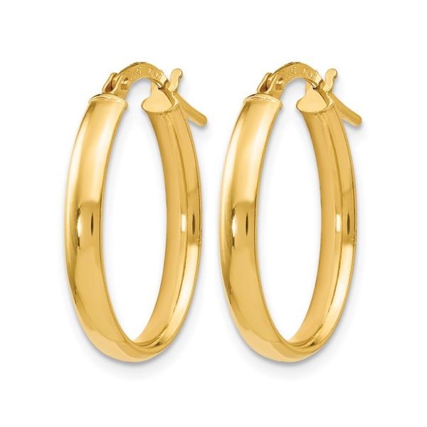 Leslie's 14kt Gold Oval Hoop Earrings Image 2 Elgin's Fine Jewelry Baton Rouge, LA