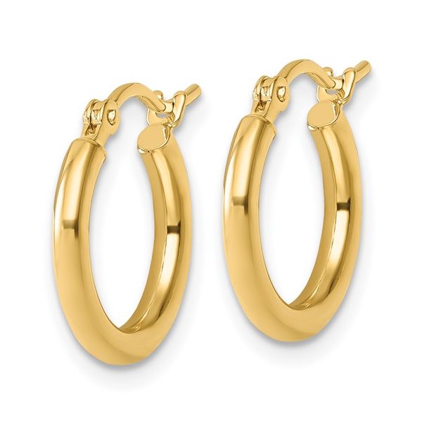 Leslie's 14kt Gold Hoop Earrings Image 2 Elgin's Fine Jewelry Baton Rouge, LA