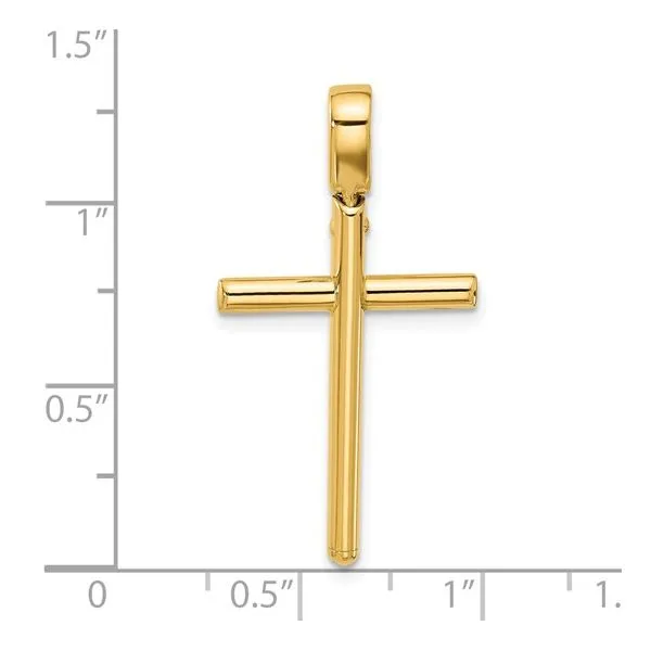 14K Yellow Gold Cross Pendant Image 2 Elgin's Fine Jewelry Baton Rouge, LA