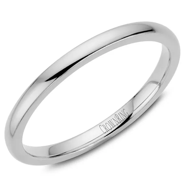 2mm White Gold Wedding Band Elgin's Fine Jewelry Baton Rouge, LA