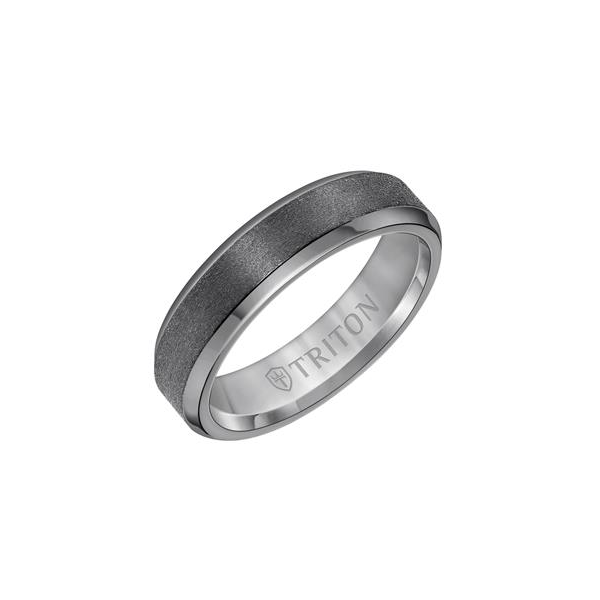 Triton Satin Finish Bevel Edge Contemporary Wedding Band Elgin's Fine Jewelry Baton Rouge, LA