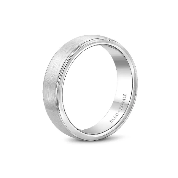 Bleu Royale 14K White Gold Wedding Band Image 2 Elgin's Fine Jewelry Baton Rouge, LA