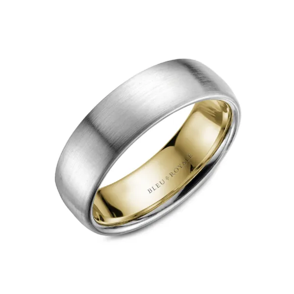 Bleu Royale 14K Two Tone Gold Wedding Band Elgin's Fine Jewelry Baton Rouge, LA