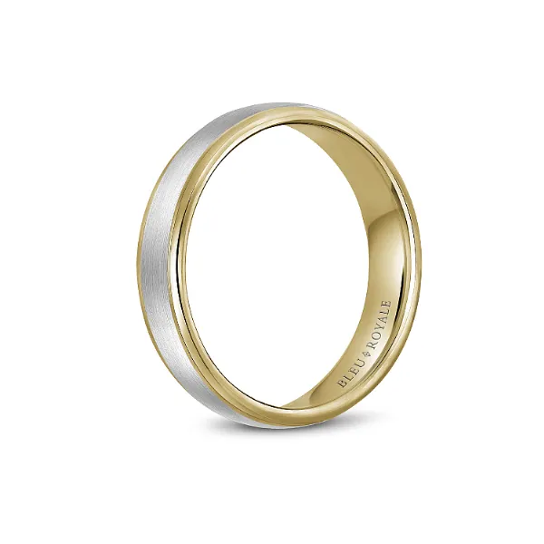 Bleu Royale 14K Two Tone Gold Wedding Band Image 2 Elgin's Fine Jewelry Baton Rouge, LA