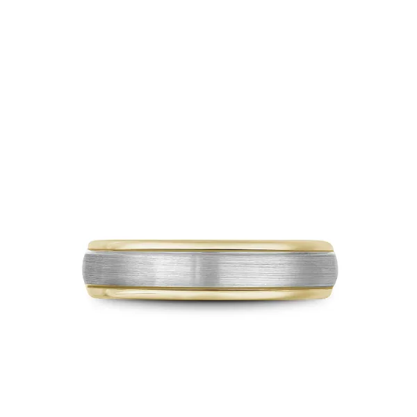 Bleu Royale 14K Two Tone Gold Wedding Band Image 3 Elgin's Fine Jewelry Baton Rouge, LA