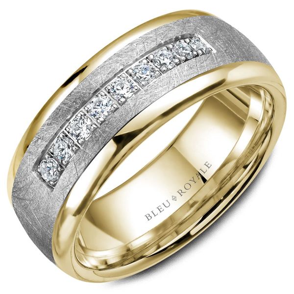 Bleu Royale 14ktTwo Tone Gold Diamond Wedding Band Elgin's Fine Jewelry Baton Rouge, LA