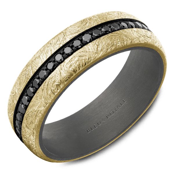 Bleu Royale 14kt Gold and Tantalum Wedding Band with Black Diamonds Elgin's Fine Jewelry Baton Rouge, LA