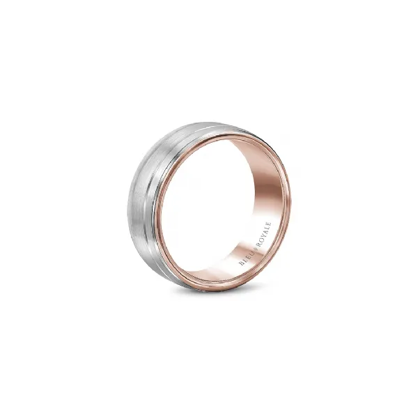 Bleu Royale 14K Two Tone Wedding Band Image 2 Elgin's Fine Jewelry Baton Rouge, LA