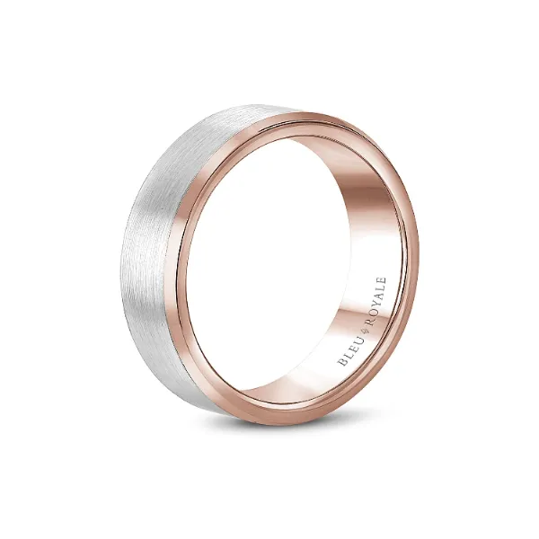 Bleu Royale 14K Two Tone Gold Wedding Band Image 2 Elgin's Fine Jewelry Baton Rouge, LA