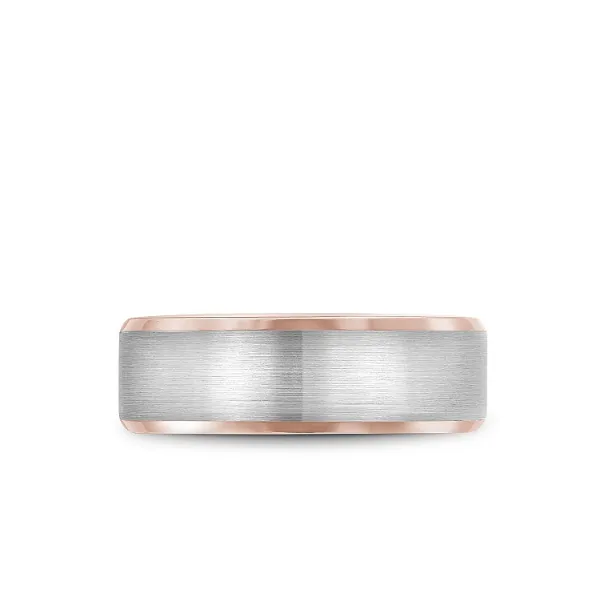 Bleu Royale 14K Two Tone Gold Wedding Band Image 3 Elgin's Fine Jewelry Baton Rouge, LA