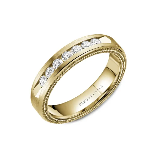 Bleu Royale 14K Yellow Gold Diamond Wedding Band Elgin's Fine Jewelry Baton Rouge, LA