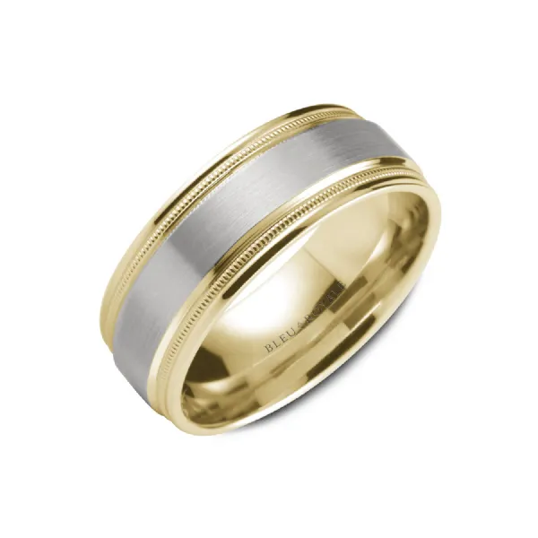 Bleu Royale 14K Two Tone Gold Wedding Band Elgin's Fine Jewelry Baton Rouge, LA