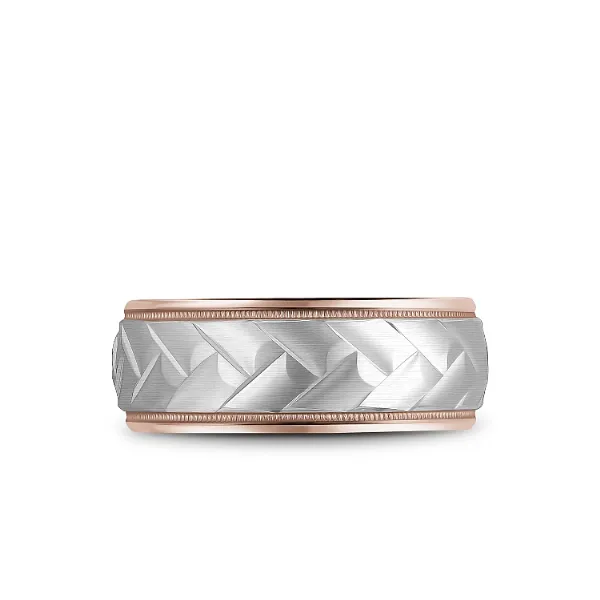 Bleu Royale 14K Two Tone Gold Wedding Band Image 3 Elgin's Fine Jewelry Baton Rouge, LA