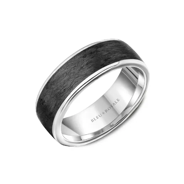 Bleu Royale 14K White Gold Forged Carbon Wedding Band Elgin's Fine Jewelry Baton Rouge, LA