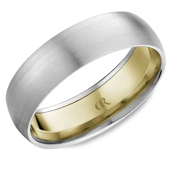Mens CR Collection Two Tone Sandpaper 6mm Wedding Band Elgin's Fine Jewelry Baton Rouge, LA
