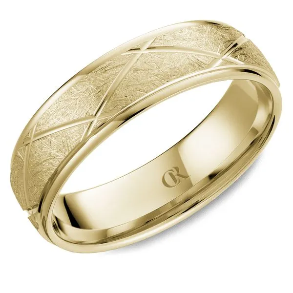 Mens CR Collection Diamond Brush 6mm Wedding Band Elgin's Fine Jewelry Baton Rouge, LA