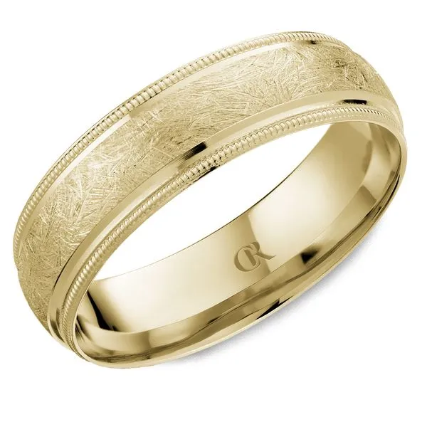 Mens CR Collection Diamond Brush Finish 6mm Wedding Band Elgin's Fine Jewelry Baton Rouge, LA