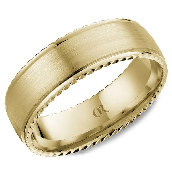 Mens CR Collection Gold Rope Edge7mm Wedding Band Elgin's Fine Jewelry Baton Rouge, LA