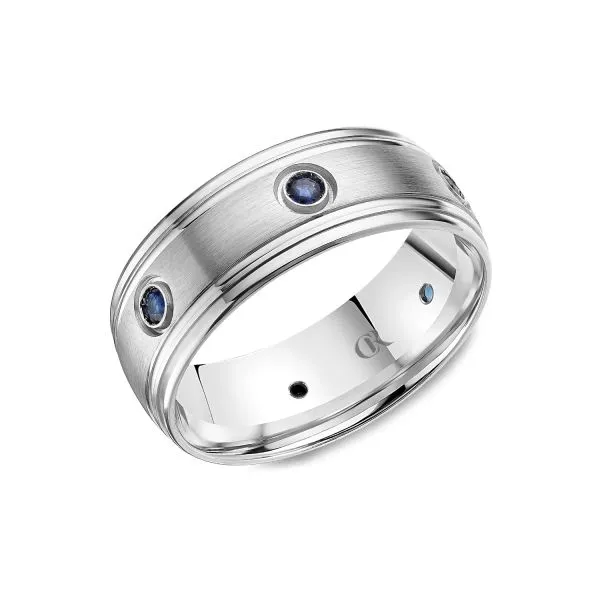 Mens CR Collection Blue Sapphire 8mm Wedding Band Elgin's Fine Jewelry Baton Rouge, LA