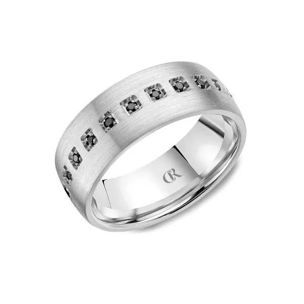 Mens CR Collection Black Diamond 8mm Wedding Band Elgin's Fine Jewelry Baton Rouge, LA