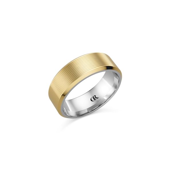 Men's 14kt Yellow Gold and Silver Wedding Band Elgin's Fine Jewelry Baton Rouge, LA
