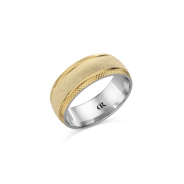Men's 14kt Yellow Gold and Silver Wedding Band Elgin's Fine Jewelry Baton Rouge, LA