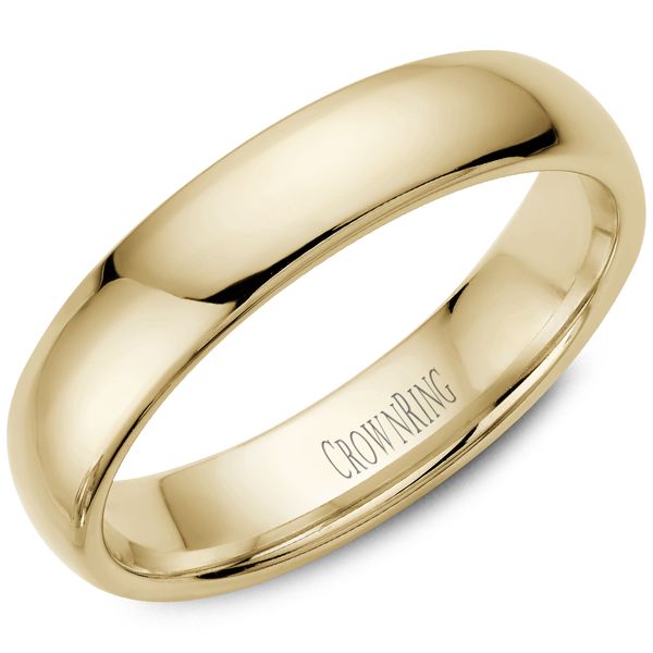14kt Yellow Gold 5 mm Domed Polished Wedding Band Elgin's Fine Jewelry Baton Rouge, LA