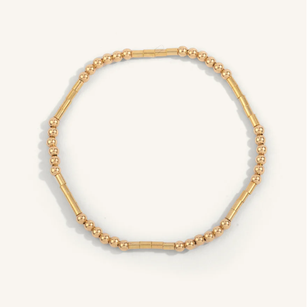 14kt Gold Filled Tube Shine Bright Remix 3mm Bead Bracelet Elgin's Fine Jewelry Baton Rouge, LA