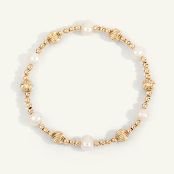 Pearl & 14kt Gold Filled Twisted Shine Bright Remix 3mm & 6mm Bead Bracelet Elgin's Fine Jewelry Baton Rouge, LA