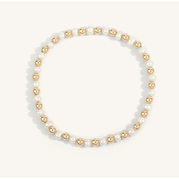Pearl & 14kt Gold Filled Harmony Gemstone Bead Bracelet Elgin's Fine Jewelry Baton Rouge, LA