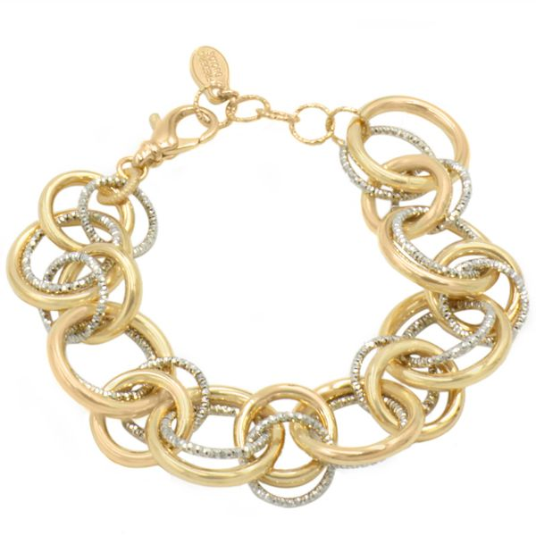 Gold Finish Sterling Silver Circle Bracelet Elgin's Fine Jewelry Baton Rouge, LA