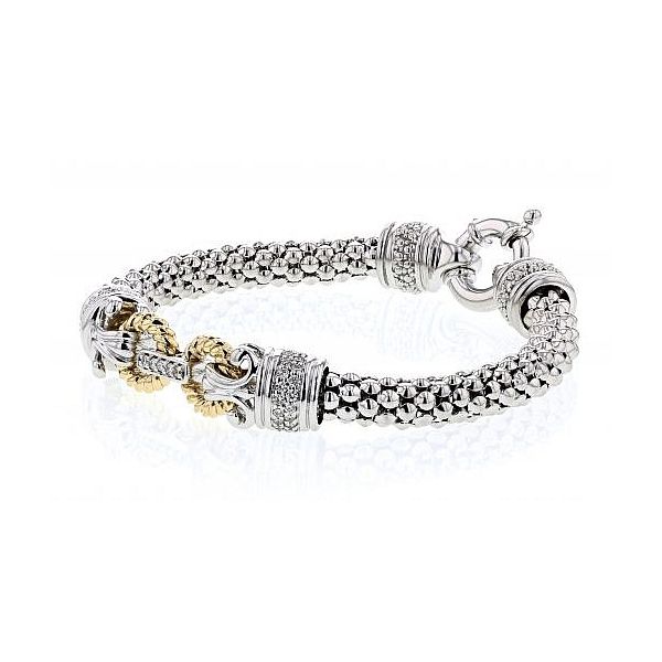 PiyaRo Sterling Silver and Gold Diamond Bracelet Image 2 Elgin's Fine Jewelry Baton Rouge, LA