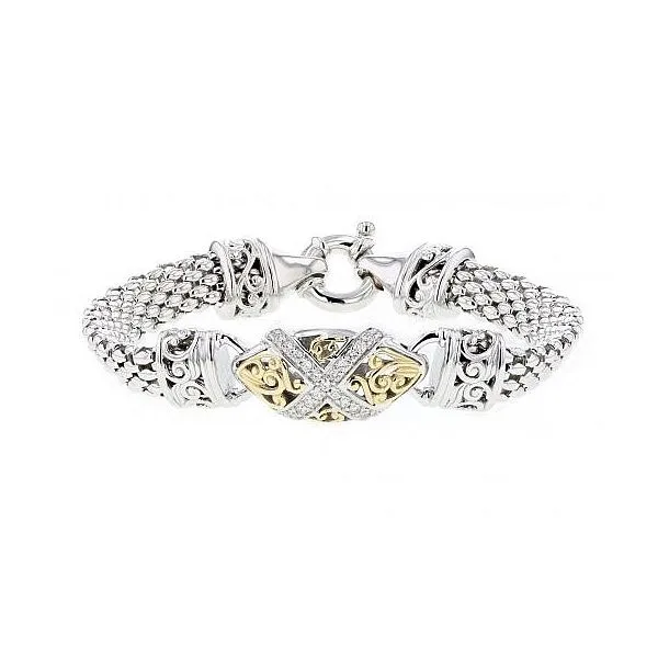 PiyaRo Sterling Silver and Gold Diamond Bracelet Elgin's Fine Jewelry Baton Rouge, LA