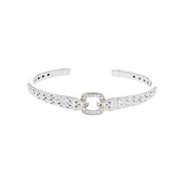 PiyaRo Italian Sterling Silver Diamond and 14K Yellow Gold Bracelet Elgin's Fine Jewelry Baton Rouge, LA
