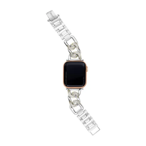 Piyaro Sterling Silver Diamond Link Watch Band Image 2 Elgin's Fine Jewelry Baton Rouge, LA