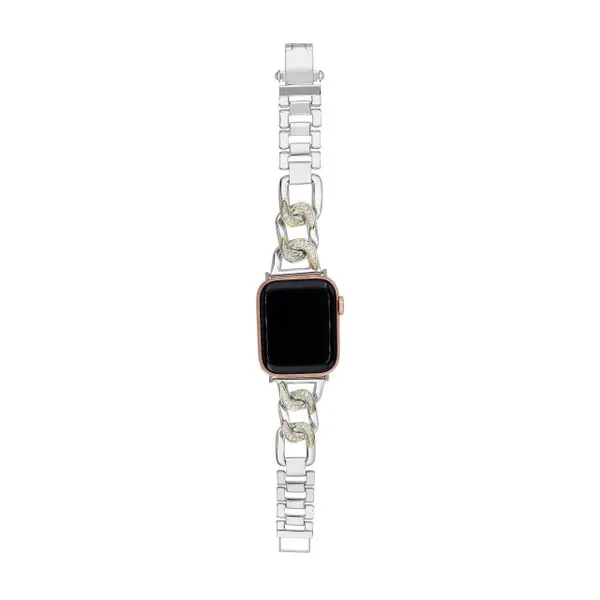 Piyaro Sterling Silver Diamond Link Watch Band Elgin's Fine Jewelry Baton Rouge, LA