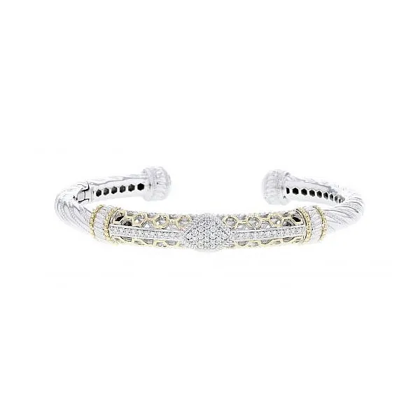 Piyaro Italian Sterling Silver 14K Yellow Gold and Diamond Bracelet Elgin's Fine Jewelry Baton Rouge, LA