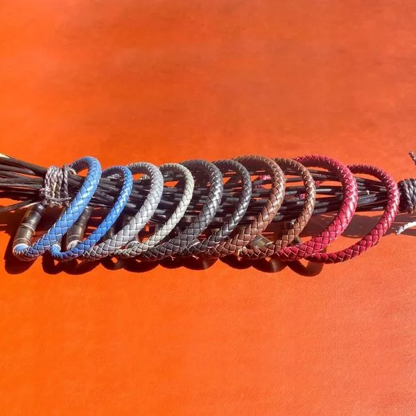 Men's Brown Genuine Leather Bracelet with Stainless Steel Clasp Image 4 Elgin's Fine Jewelry Baton Rouge, LA