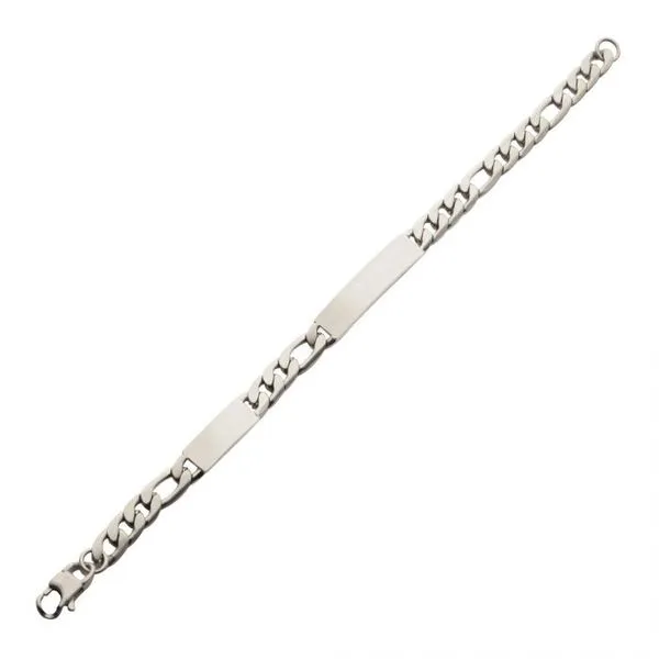 Men's Stainless Steel Engravable Double ID Plate Bracelet Image 3 Elgin's Fine Jewelry Baton Rouge, LA