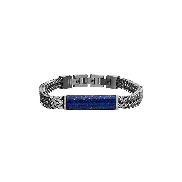 Men's Stainless Steel and Lapis Lazuli Bracelet Elgin's Fine Jewelry Baton Rouge, LA