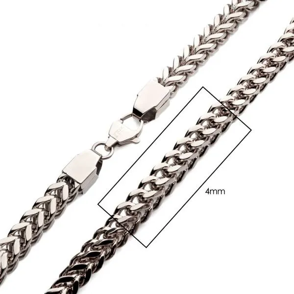 Men's Stainless Steel Franco Chain Necklace Image 2 Elgin's Fine Jewelry Baton Rouge, LA